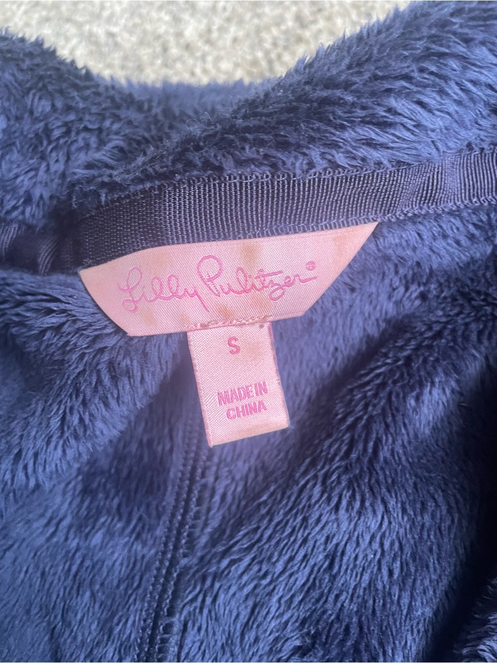 Lilly Pulitzer Navy Maddie Fleece Zip Jacket Size Small - Picture 2 of 4